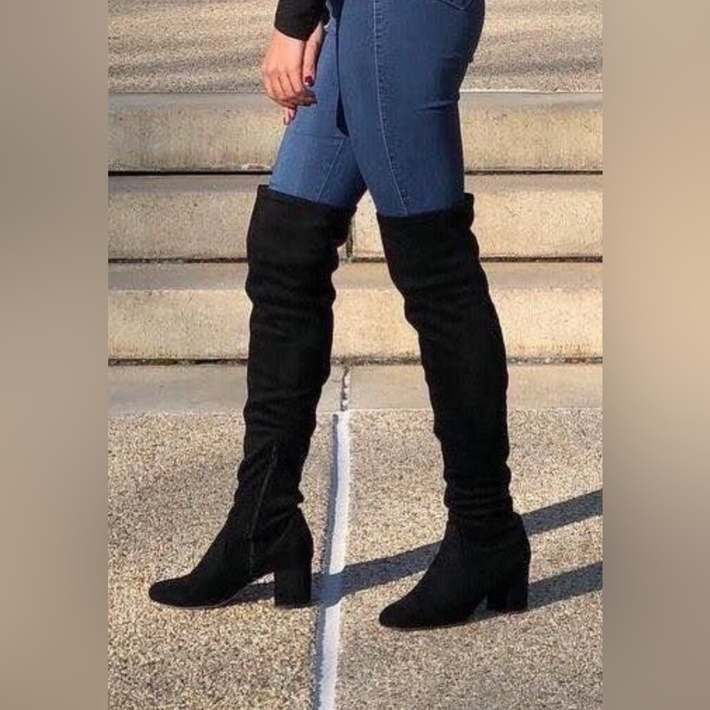Black thigh high 8 1/2 Women's heel Boots